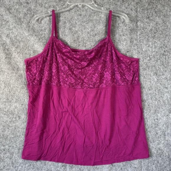 Lane‎ Bryant Lace Cami Size 22/24 Tank Top Pink Bralet Adjustable Strap - Picture 1 of 12